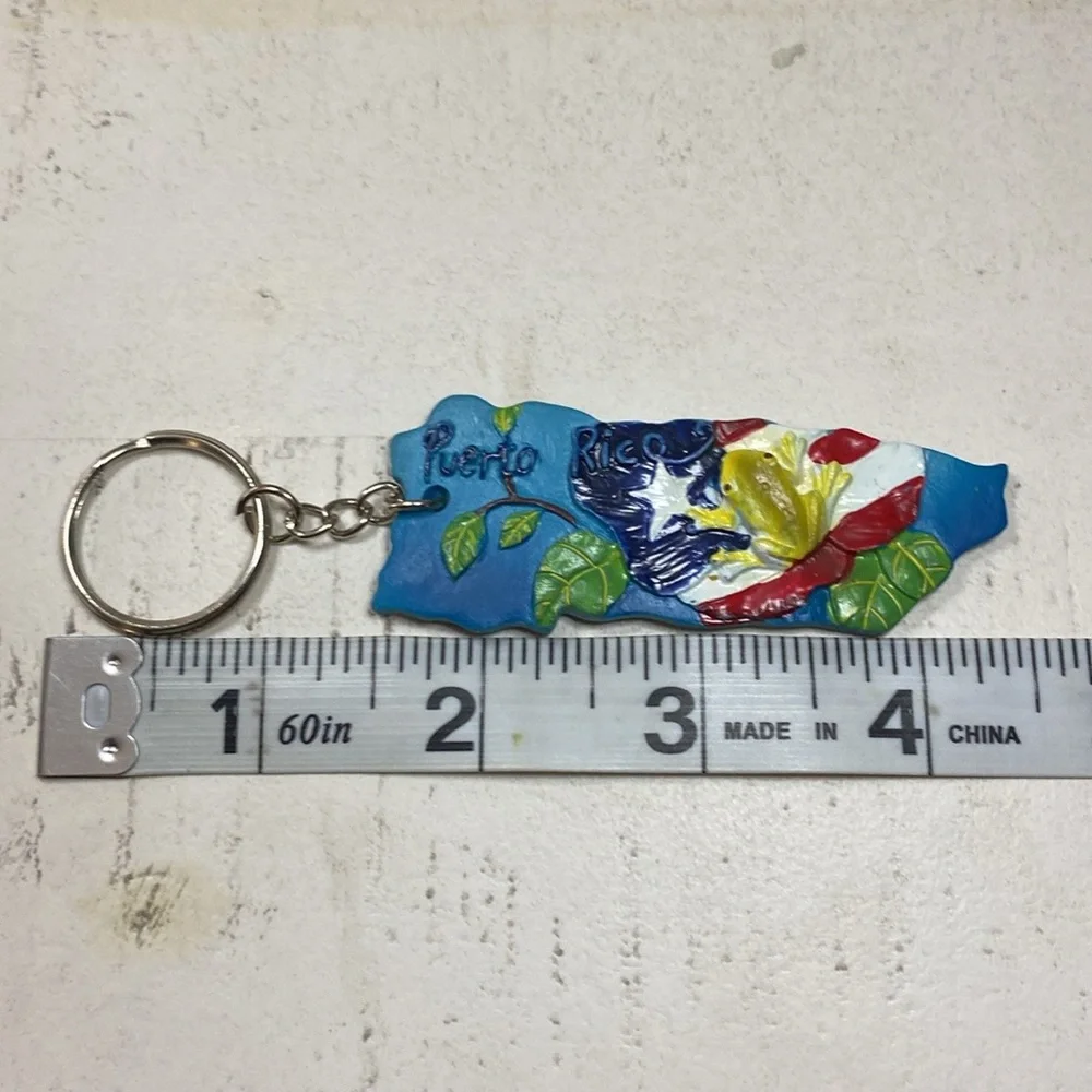 🆕Puerto Rico 🇵🇷 100x35 Island Keychain & PR Flags adjustable unisex Bracelet